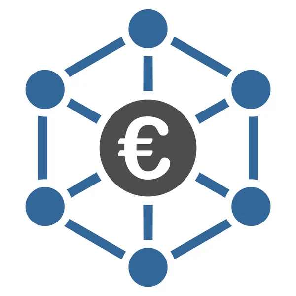 Euro Bank Network Icono —  Fotos de Stock