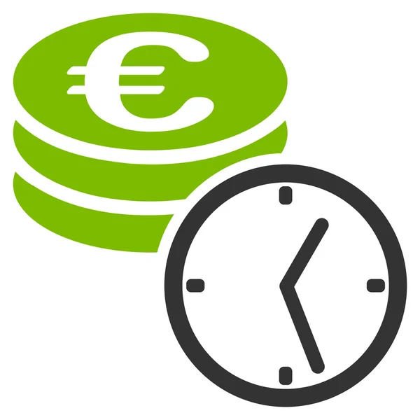 Euro-munten en tijdpictogram — Stockfoto