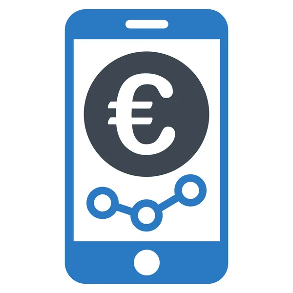 Ikona monitorowania rynku telefonii komórkowej euro — Zdjęcie stockowe