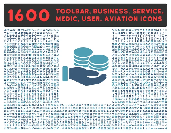 Icône de salaire avec grande collection de pictogrammes — Photo