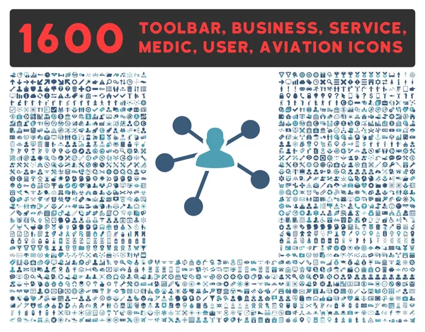 Ícone de relações com grande coleção de pictogramas — Fotografia de Stock