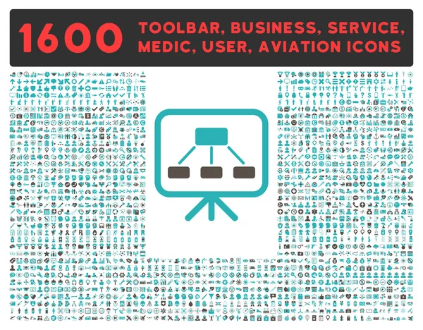 Ícone de tela de esquema com grande coleção de pictogramas — Fotografia de Stock