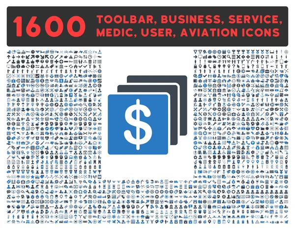 Finances Icône avec grande collection de pictogrammes — Photo