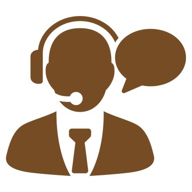 Destek Yöneticisi ileti düz simgesi