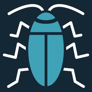 Hamam böceği düz simgesi