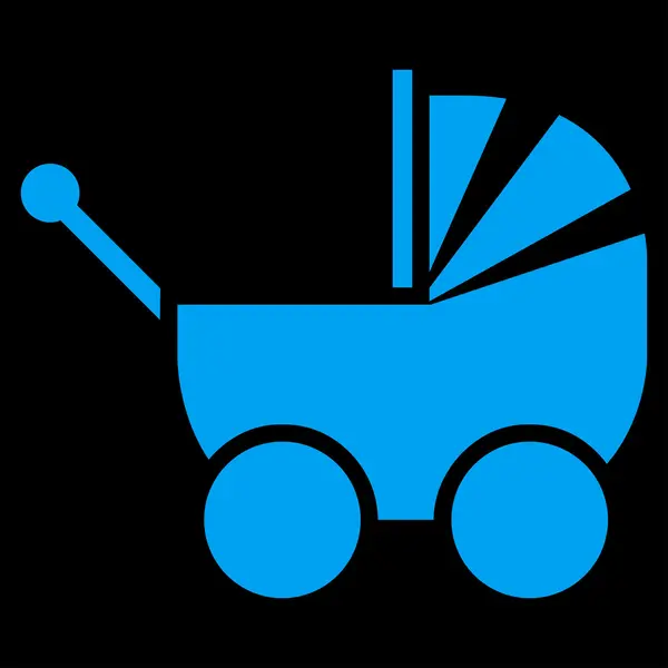 Pram platte pictogram — Stockfoto