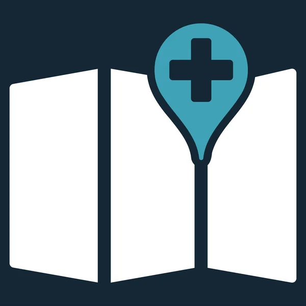 Ikone der medizinischen Landkarte — Stockfoto