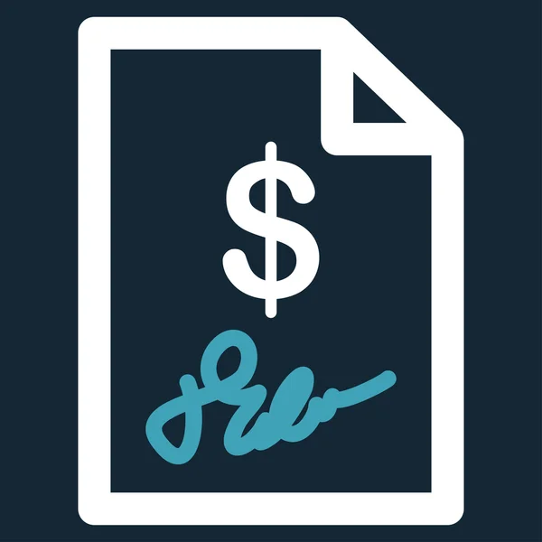 Signed Invoice Icon — Stock Photo, Image