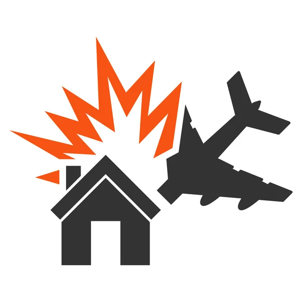 飞机房子碰撞图标 — 图库照片
