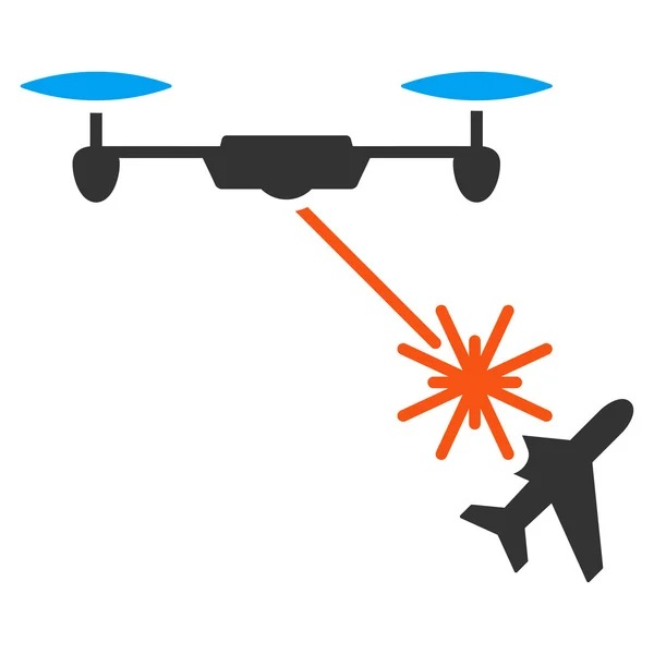 Laserowy Drone ataki samolot ikona — Zdjęcie stockowe