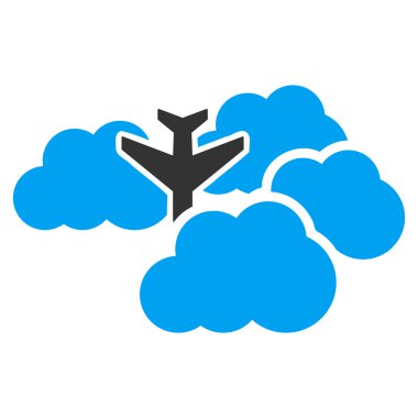 Düşen uçağın içinde bulutlar simgesi