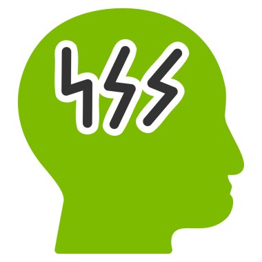 Baş ağrısı düz simgesi