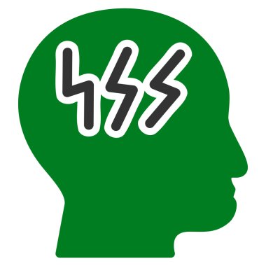 Baş ağrısı düz simgesi