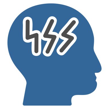 Baş ağrısı düz simgesi