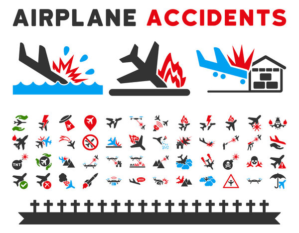 Aviation Accidents Glyph Icons