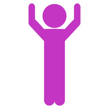 Genç adam ellerini kaldır simgesi