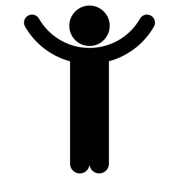 Handen omhoog menselijke figuur pictogram — Stockvector