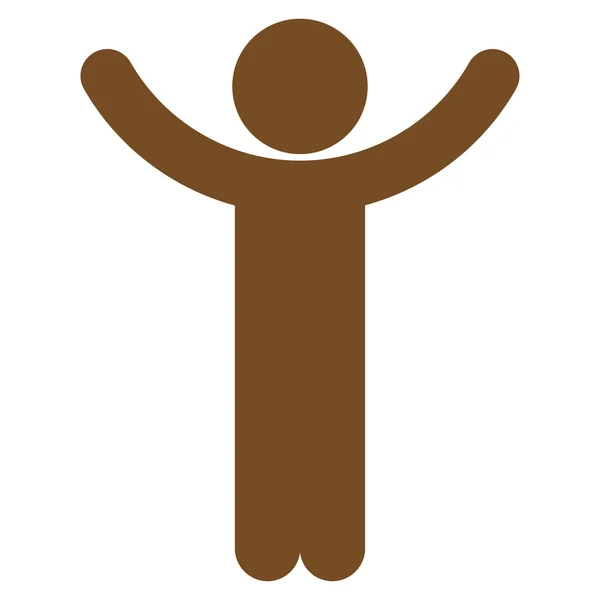 Hands Up Man silhouet pictogram — Stockvector