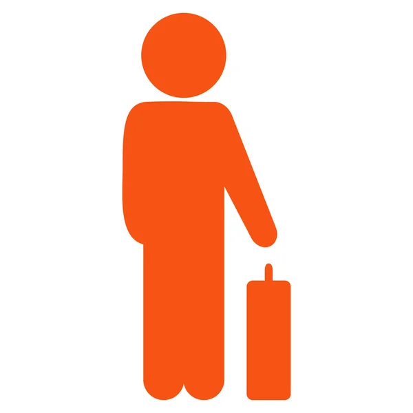 Mężczyzna bagażu ikona — Wektor stockowy