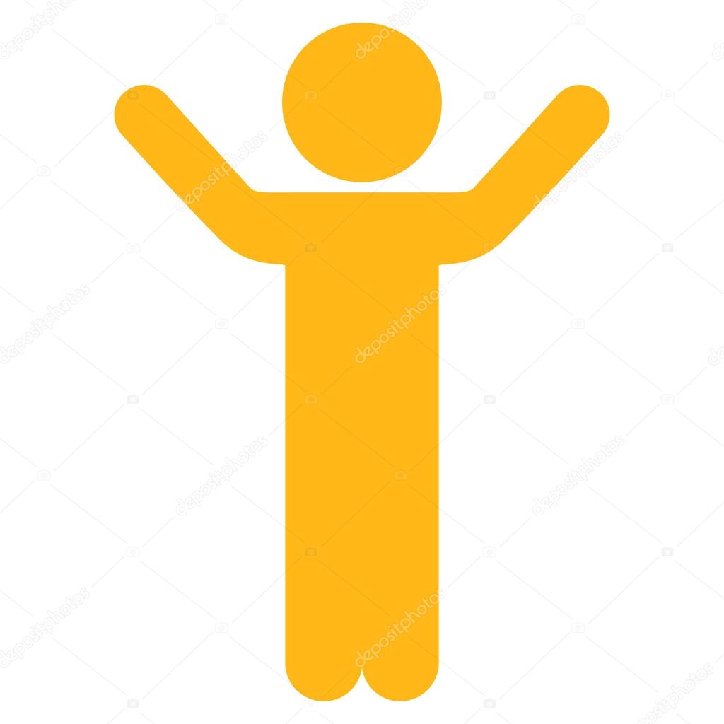 Hands Up Male Icon