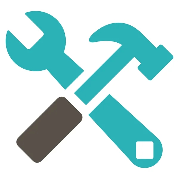 Icono de martillo y llave inglesa — Foto de Stock