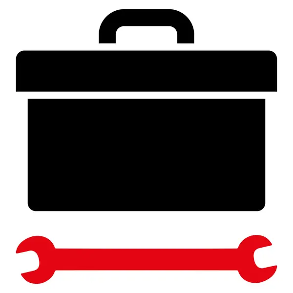 Ícone de caixa de ferramentas plana — Fotografia de Stock