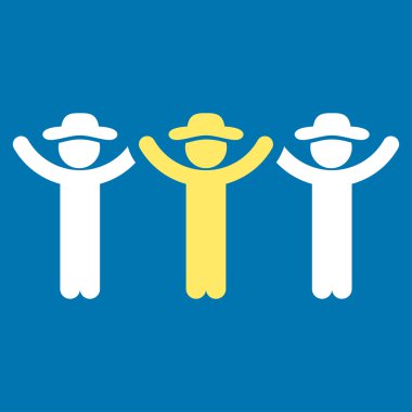 Erkekler ellerini neşeli simgesini Kaldır