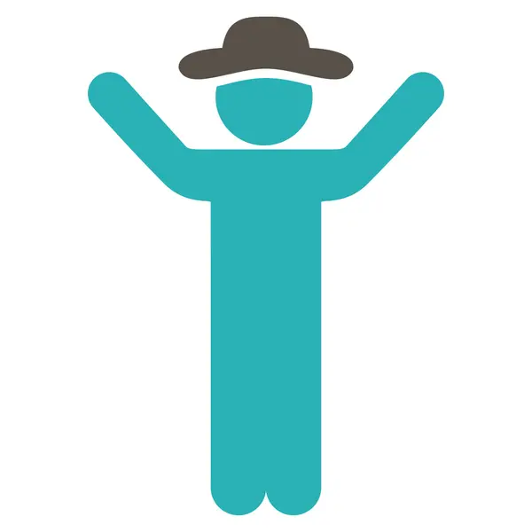 Hands Up Person Icon — Stock Vector