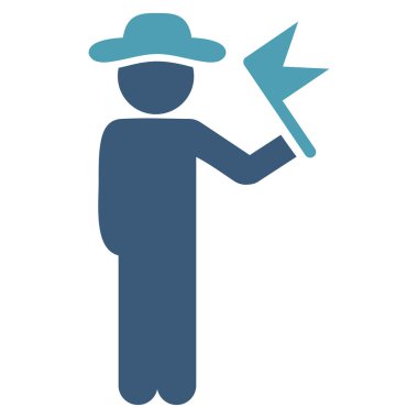 Bayrak simgesi ile insan figürü