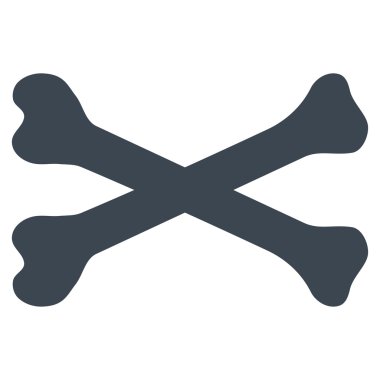 Kemikler düz simgesi