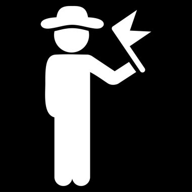 Bayrak simgesi olan kişi