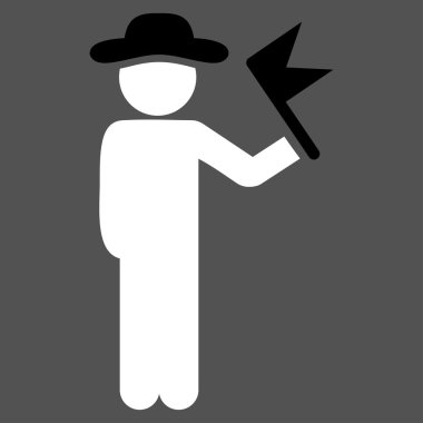 Ajan ile bayrak simgesi