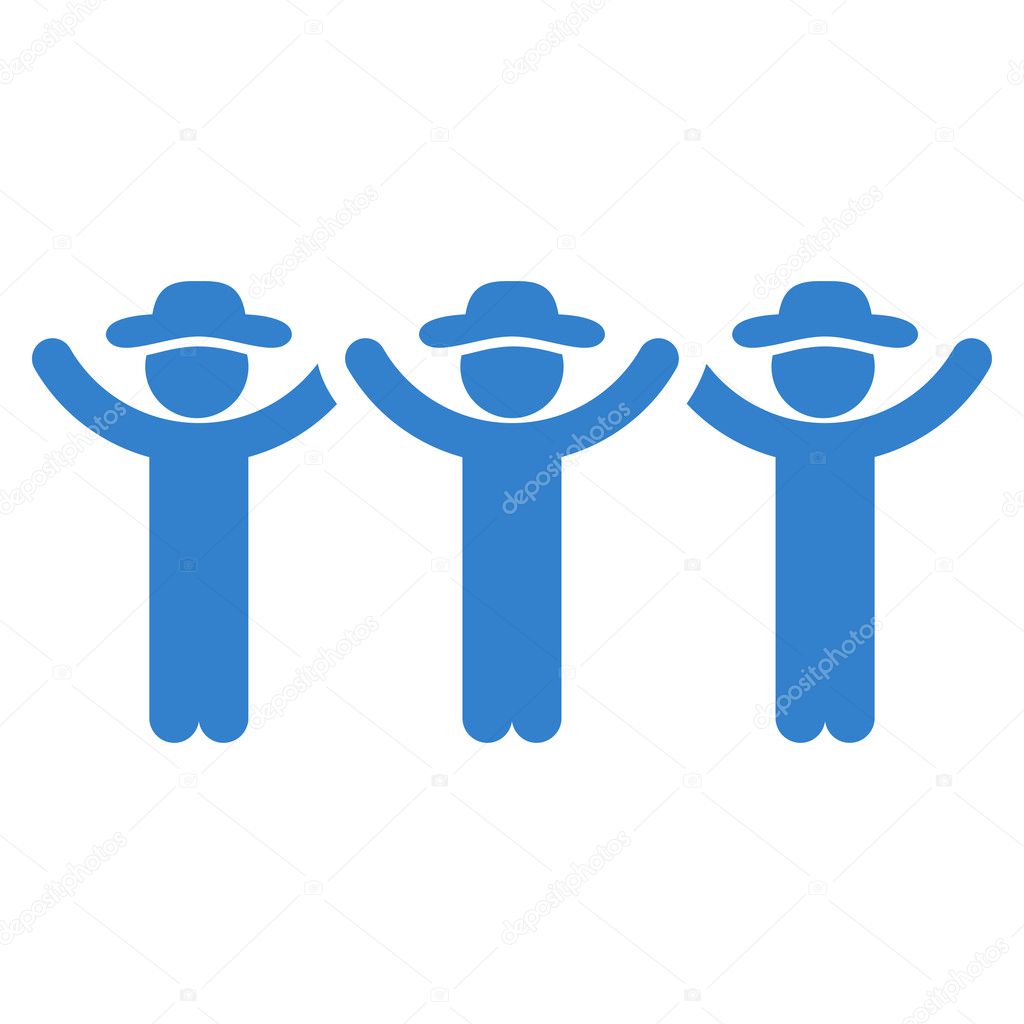 Male Persons Hands Up Roundelay Icon