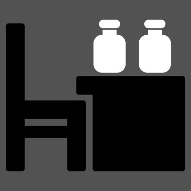 Eczacı tablo düz simgesi