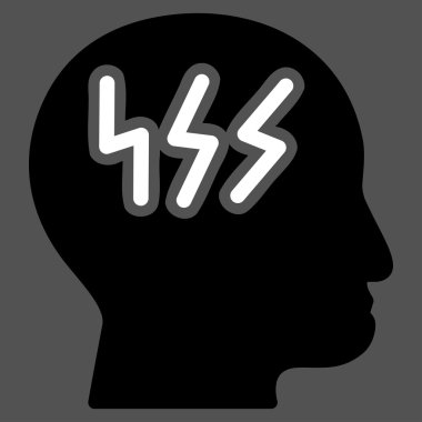 Baş ağrısı düz simgesi