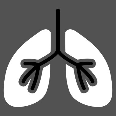 Akciğerler düz simgesi