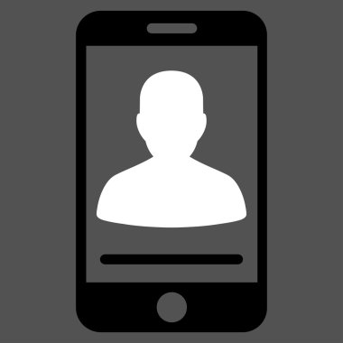 Mobil kişi düz simgesi