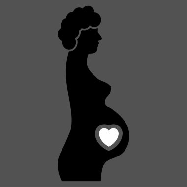 Hamile kadın düz simgesi