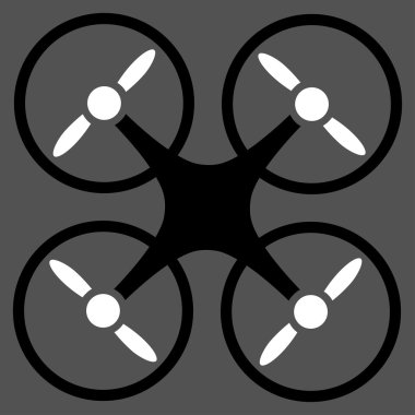 Quadcopter düz simgesi
