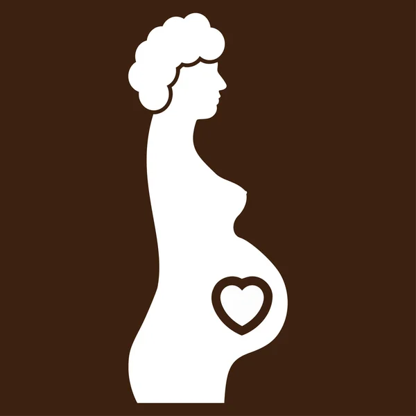W ciąży kobieta ikona płaski — Wektor stockowy