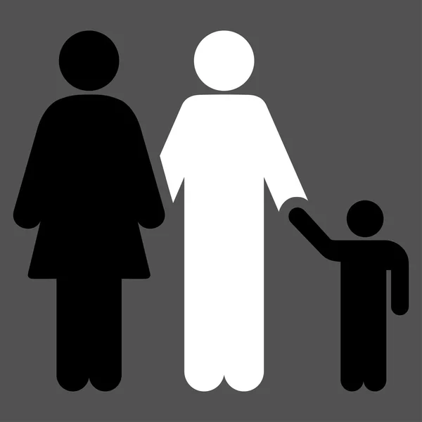 Familie Platte Pictogram — Stockvector