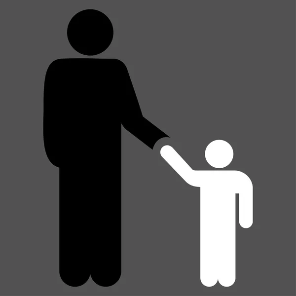 Père avec fils Icône plate — Image vectorielle