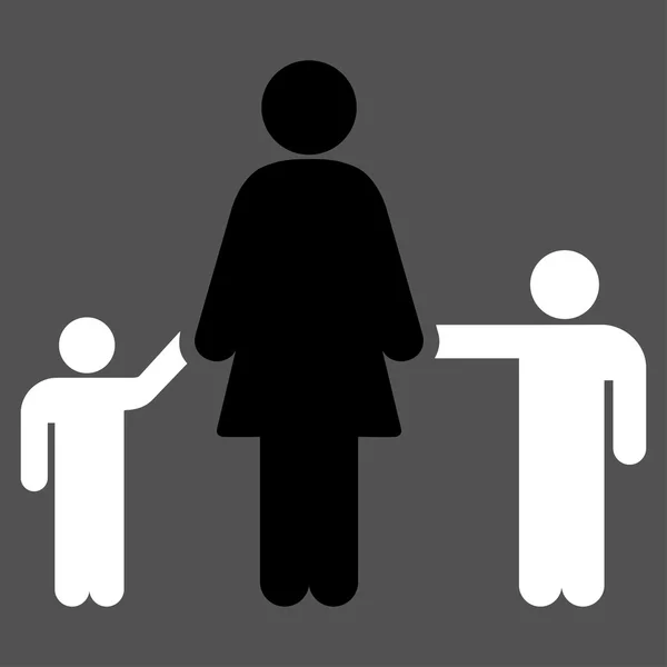 Moeder en kinderen platte pictogram — Stockvector