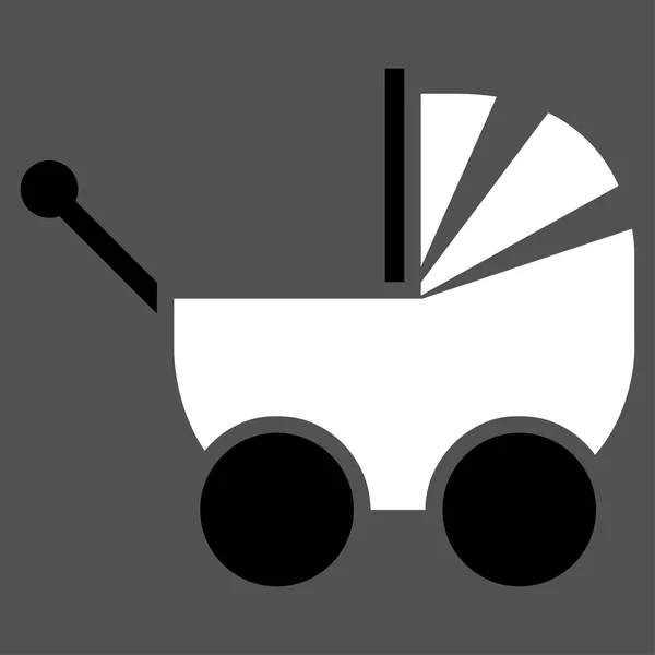 Pram platte pictogram — Stockvector