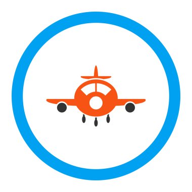 Uçak yuvarlak vektör simgesi