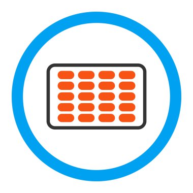 Blister yuvarlak vektör simgesi