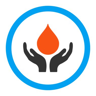 Kan bağışı yuvarlak vektör simgesi