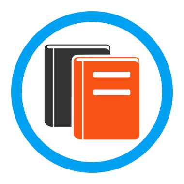 Kitaplar yuvarlak vektör simgesi