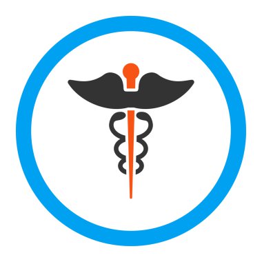Caduceus yuvarlak vektör simgesi