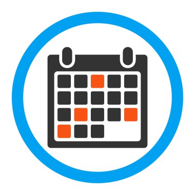 Takvim randevu yuvarlak vektör simgesi